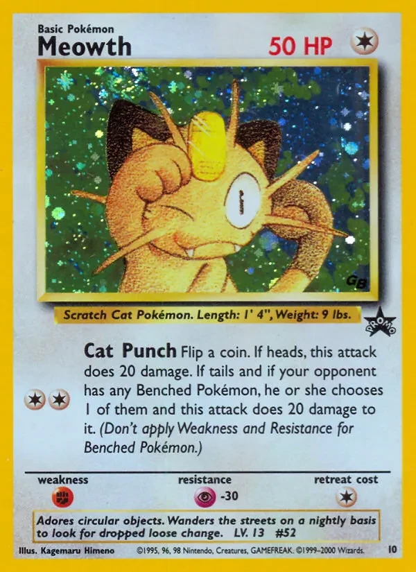Meowth 10/53 Wizards Black Star Promos Pokémon card
