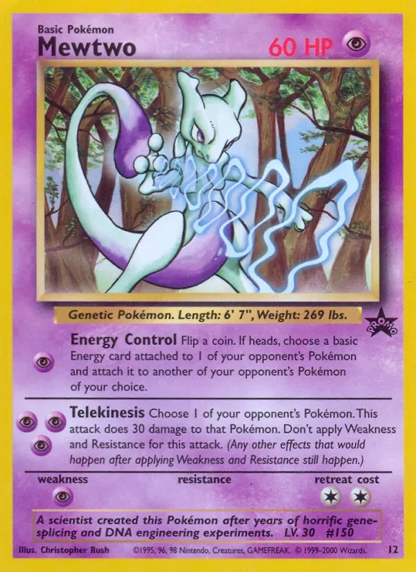 Mewtwo 12/53 Wizards Black Star Promos Pokémon card