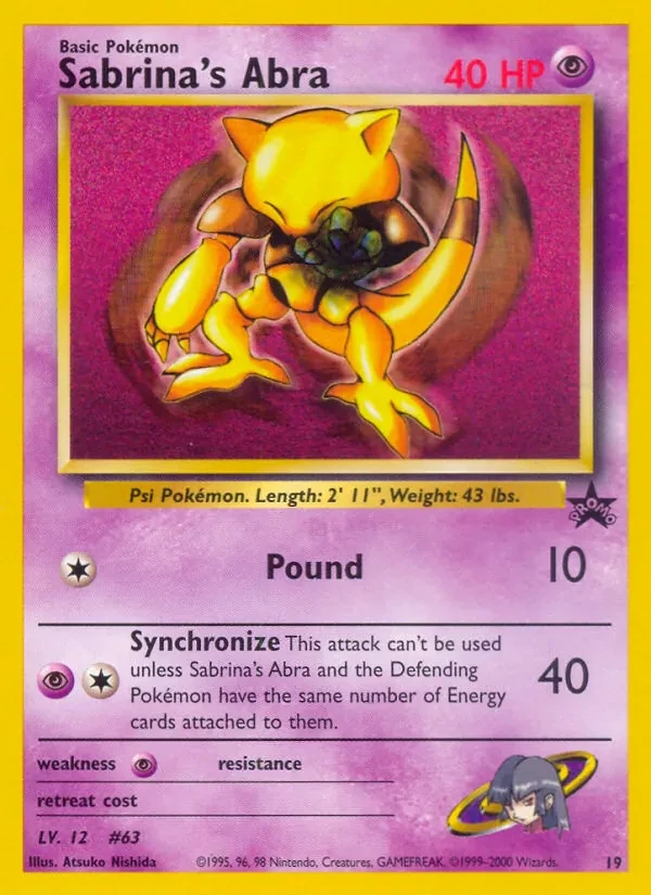 Sabrina's Abra 19/53 Wizards Black Star Promos Pokémon Karte
