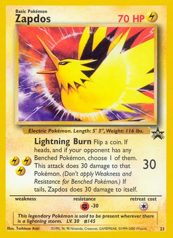 Zapdos 23/53 Wizards Black Star Promos Pokémon card