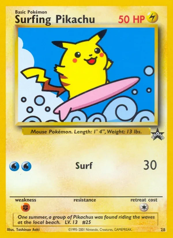 Surfing Pikachu 28/53 Wizards Black Star Promos Pokémon Karte