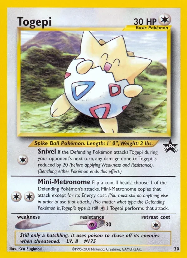 Togepi 30/53 Wizards Black Star Promos Pokémon Karte
