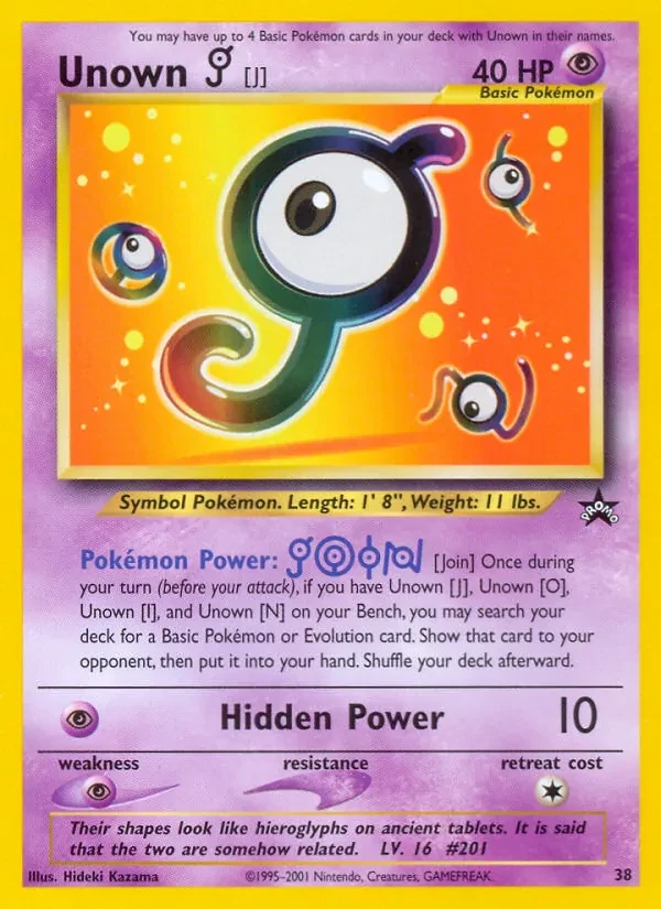 Unown [J] 38/53 Wizards Black Star Promos Pokémon card