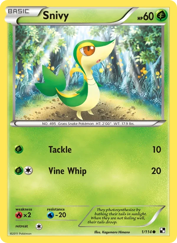 Snivy 1/114 Black & White Pokémon card