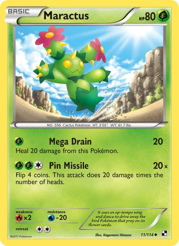 Maractus 11/114 Black & White Pokémon card