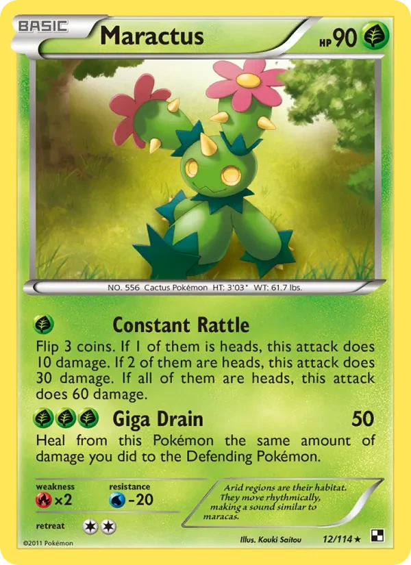Maractus 12/114 Black & White Pokémon card