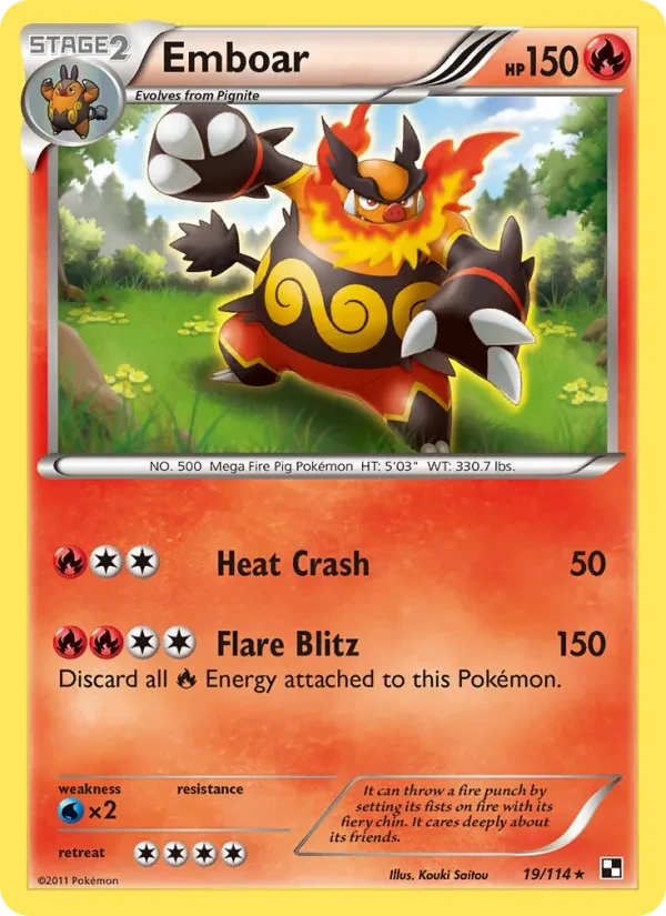 Emboar 19/114 Black & White Pokémon card