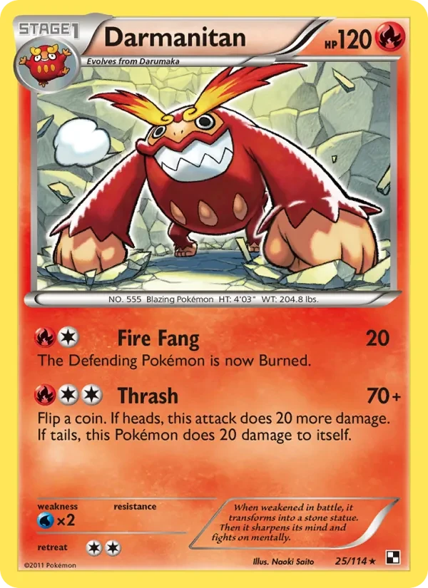 Darmanitan 25/114 Black & White Pokémon card