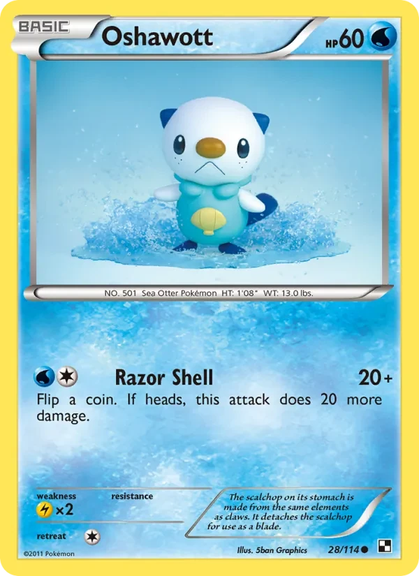 Oshawott 28/114 Black & White Pokémon card