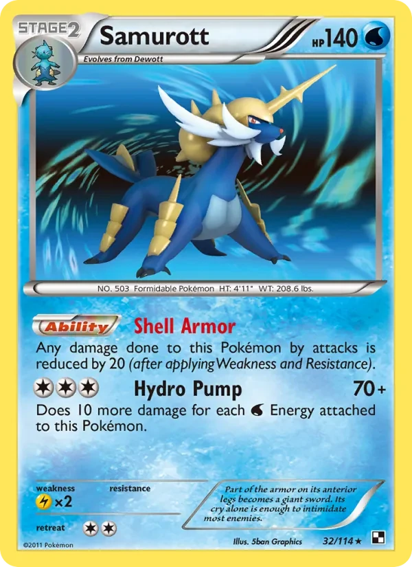 Samurott 32/114 Black & White Pokémon card
