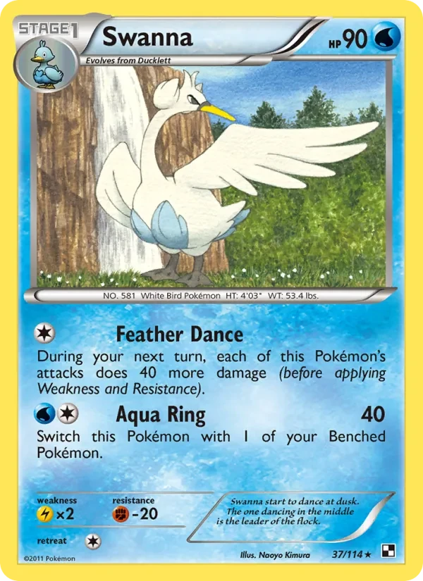 Swanna 37/114 Black & White Pokémon card
