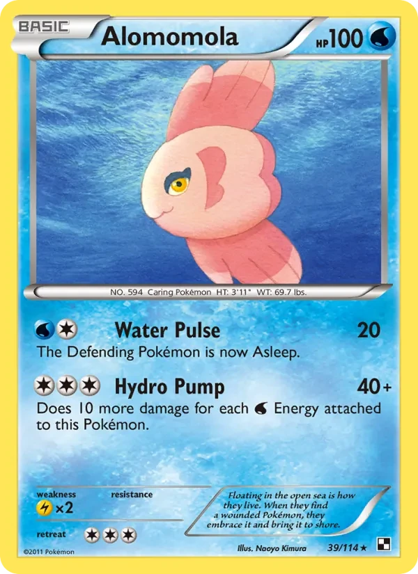 Alomomola 39/114 Black & White Pokémon Karte