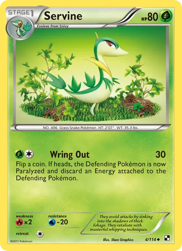 Servine 4/114 Black & White Pokémon card