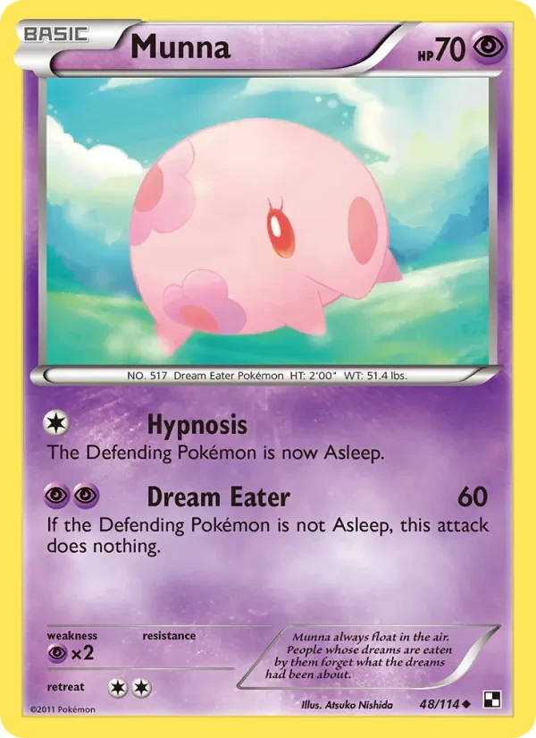 Munna 48/114 Black & White Pokémon card