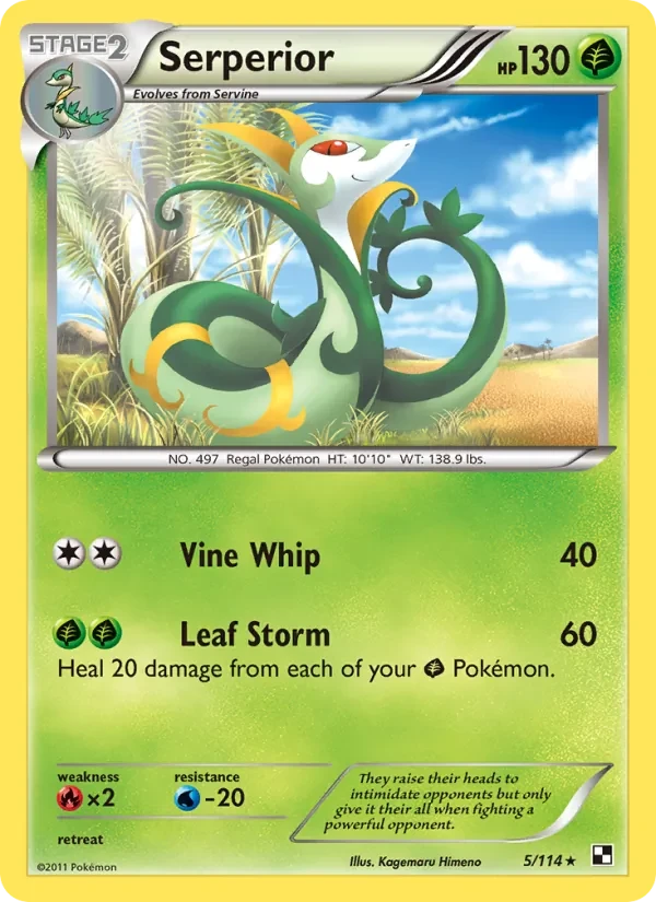 Serperior 5/114 Black & White Pokémon card