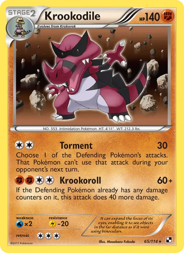 Krookodile 65/114 Black & White Pokémon card