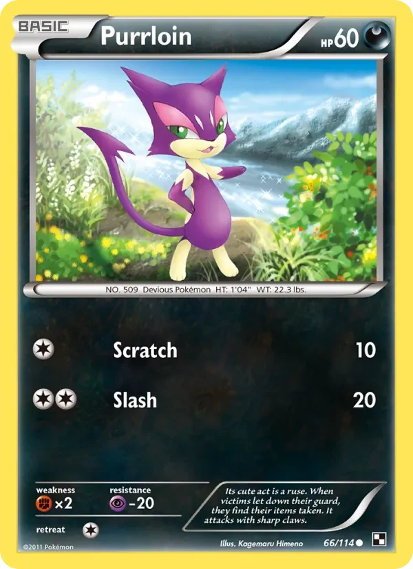Purrloin 66/114 Black & White Pokémon card