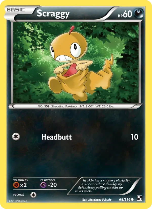 Scraggy 68/114 Black & White Pokémon card
