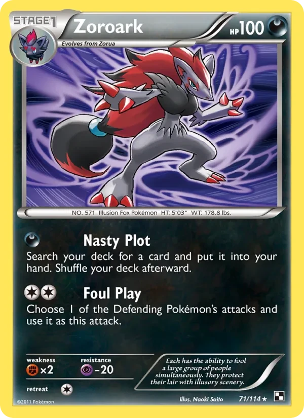 Zoroark 71/114 Black & White Pokémon card