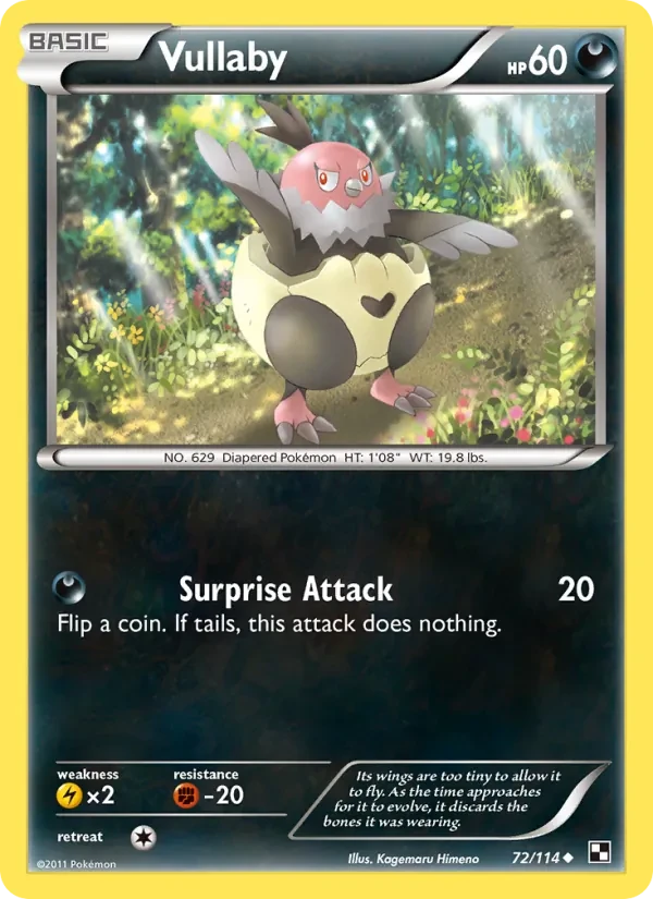 Vullaby 72/114 Black & White Pokémon card