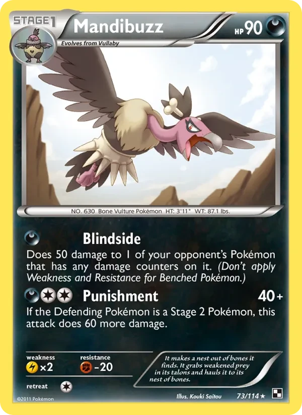 Mandibuzz 73/114 Black & White Pokémon card