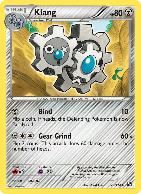 Klang 75/114 Black & White Pokémon Karte