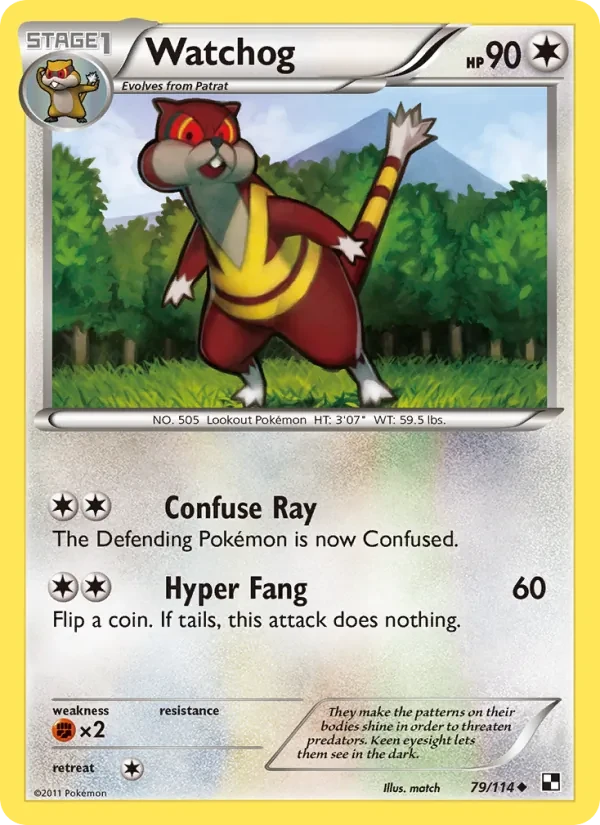Watchog 79/114 Black & White Pokémon card