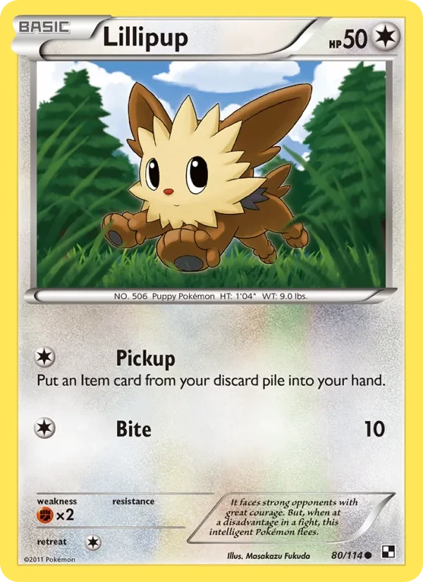 Lillipup 80/114 Black & White Pokémon card
