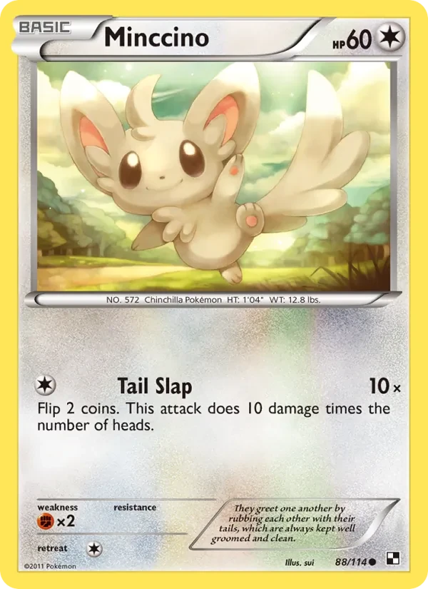 Minccino 88/114 Black & White Pokémon card