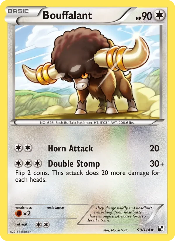 Bouffalant 90/114 Black & White Pokémon card