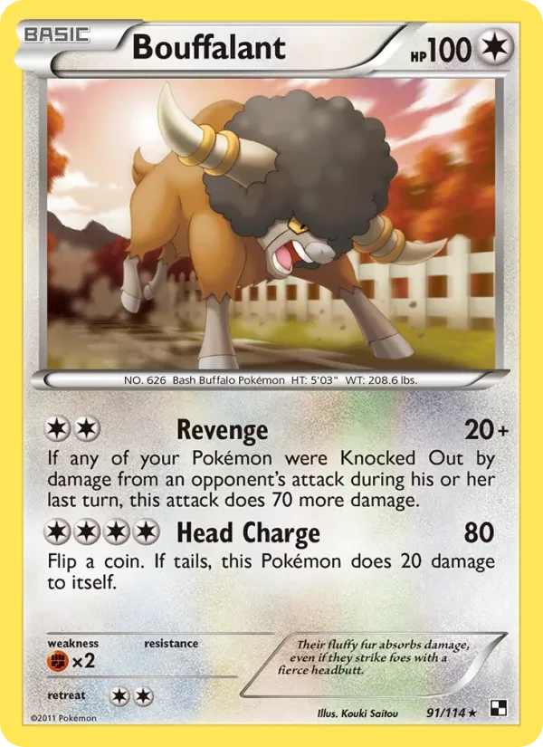 Bouffalant 91/114 Black & White Pokémon card