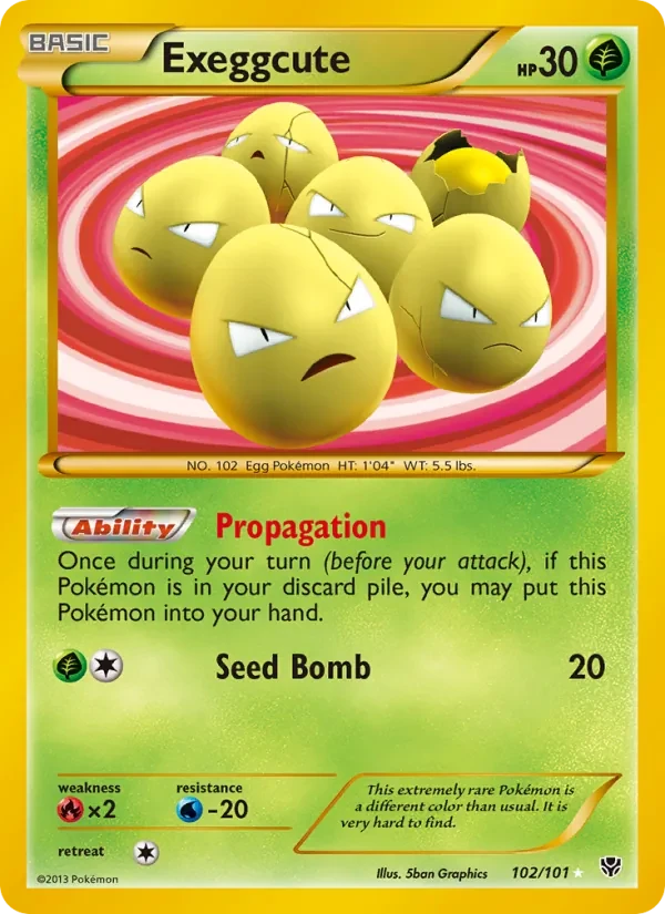 Exeggcute 102/101 Plasma Blast Pokémon card