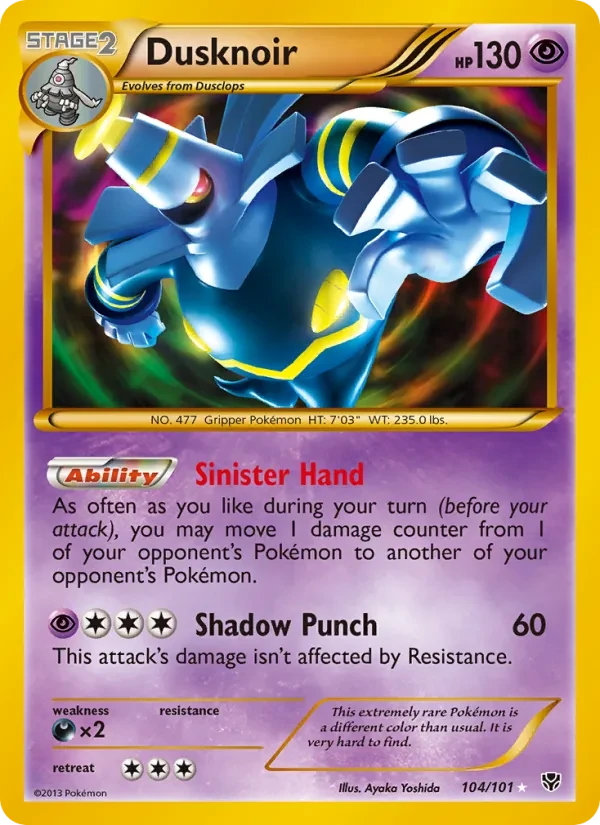 Dusknoir 104/101 Plasma Blast Pokémon card