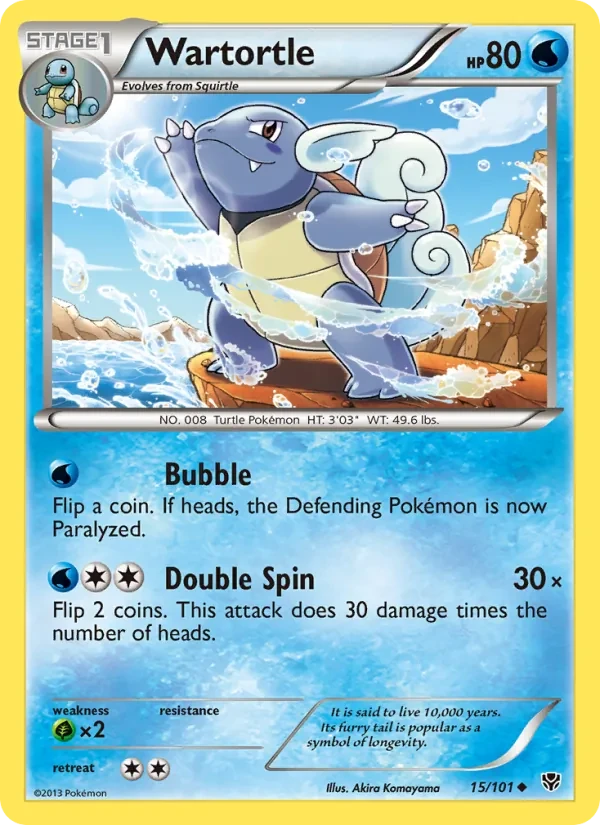 Wartortle 15/101 Plasma Blast Pokémon card