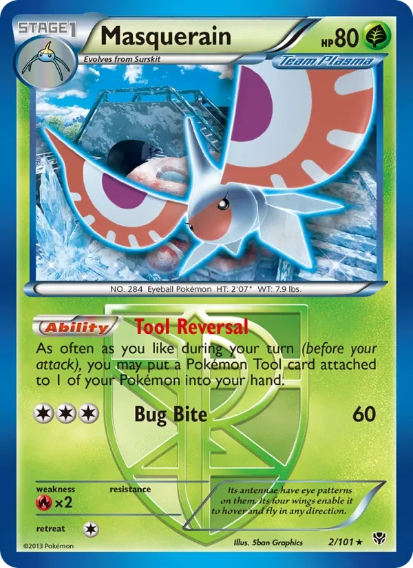 Masquerain 2/101 Plasma Blast Pokémon Karte