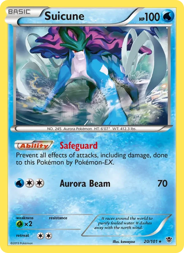 Suicune 20/101 Plasma Blast Pokémon card