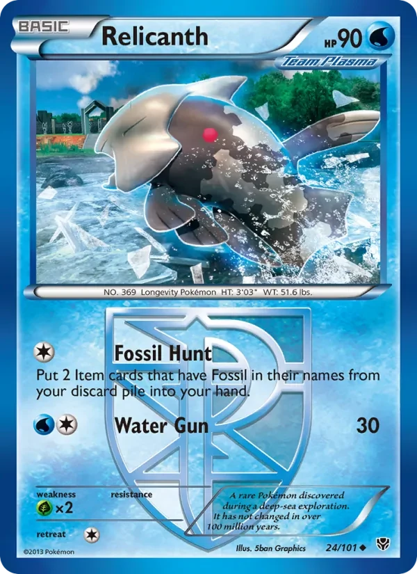 Relicanth 24/101 Plasma Blast Pokémon Karte