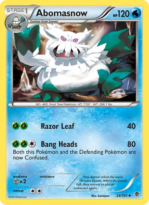 Abomasnow 26/101 Plasma Blast Pokémon kaart
