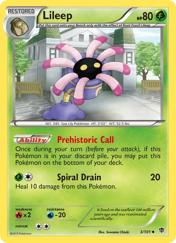 Lileep 3/101 Plasma Blast Pokémon card
