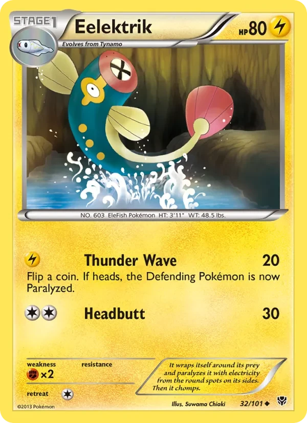 Eelektrik 32/101 Plasma Blast Pokémon Karte