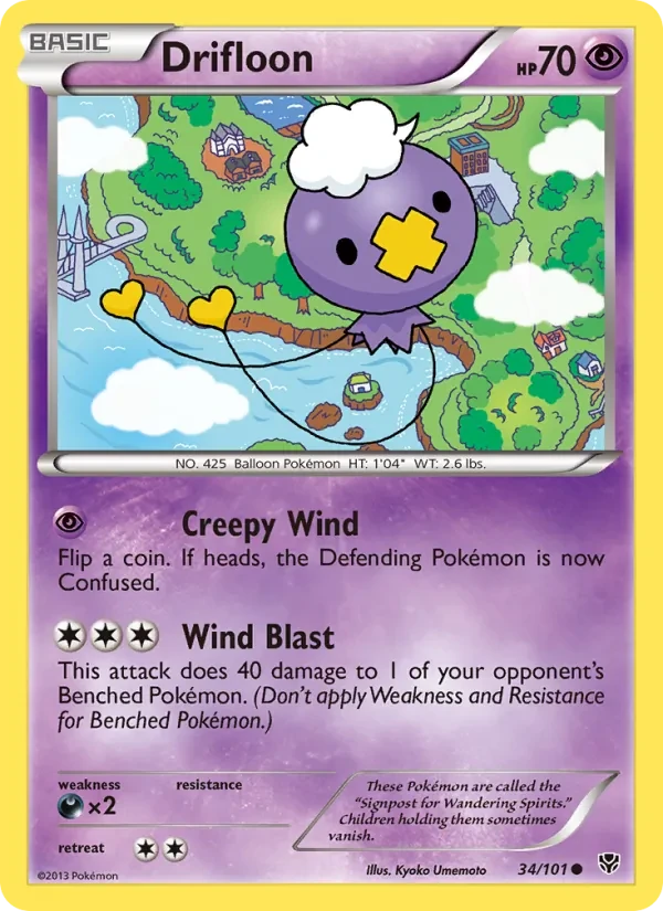 Drifloon 34/101 Plasma Blast Pokémon card