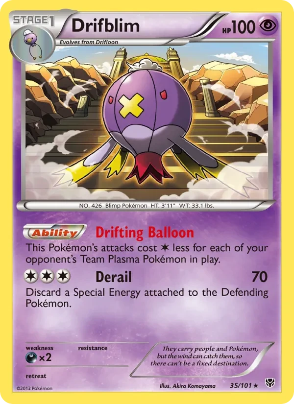 Drifblim 35/101 Plasma Blast Pokémon card