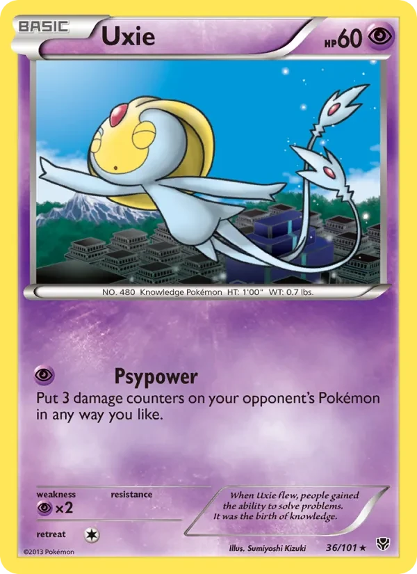 Uxie 36/101 Plasma Blast Pokémon card