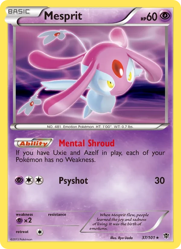 Mesprit 37/101 Plasma Blast Pokémon Karte