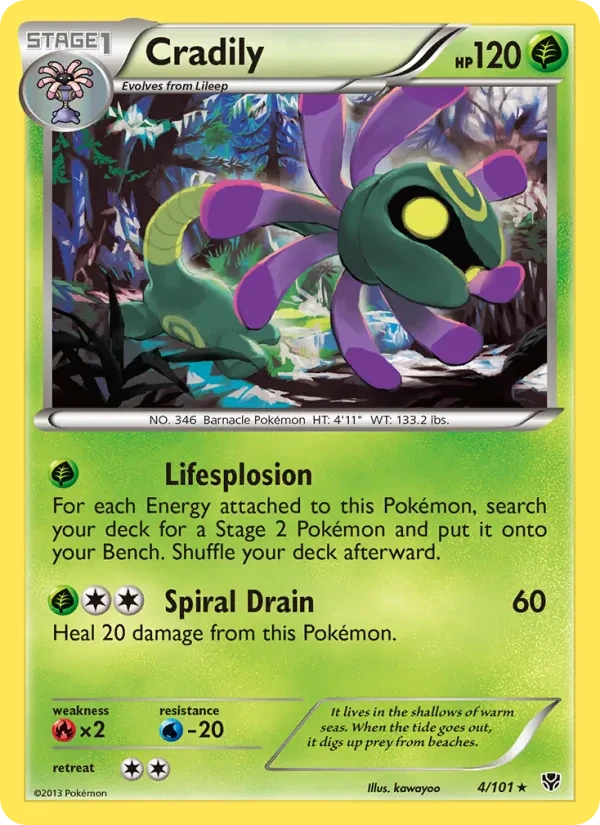 Cradily 4/101 Plasma Blast Pokémon card