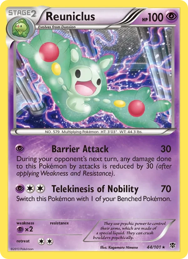 Reuniclus 44/101 Plasma Blast Pokémon card