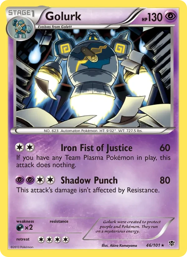 Golurk 46/101 Plasma Blast Pokémon card