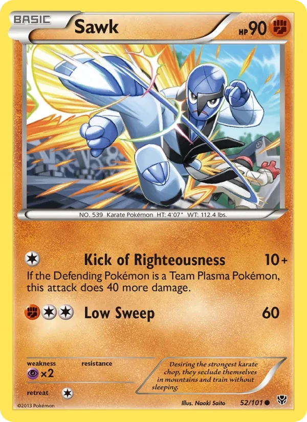 Carte Pokémon Sawk 52/101 Plasma Blast
