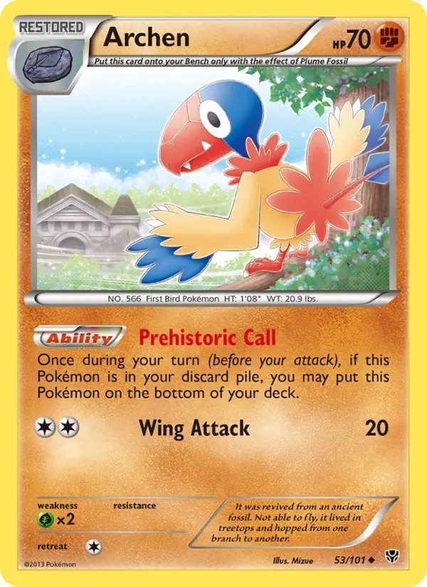 Carte Pokémon Archen 53/101 Plasma Blast