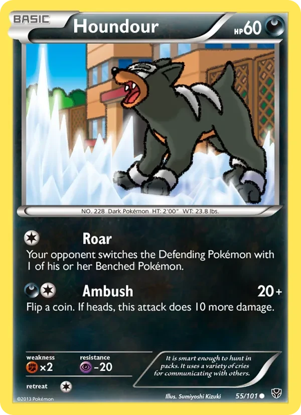 Houndour 55/101 Plasma Blast Pokémon card